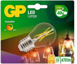 GP 085461 LED FlameDim Izzó - 4 W, 470 Lm, 2700K, E27, Meleg Fehér
