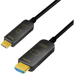 LogiLink USB 3.2 Gen 2 Type-C cable, C/M to HDMI/M, 4K/60 Hz, AOC, black, 10 m (CUF0100)