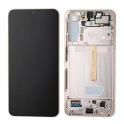 Samsung S906B Galaxy S22+ 5G EU verzió előlap keret, lcd kijelző és érintőpanel, rózsaszín (Same size OLED)