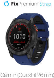 FixPremium - Két színű szilikonszíj Garminhoz (QuickFit 26mm), kék