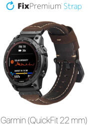 FixPremium - Bőrszíj Garminhoz (QuickFit 22mm), barna