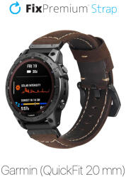 FixPremium - Bőrszíj Garminhoz (QuickFit 20mm), barna