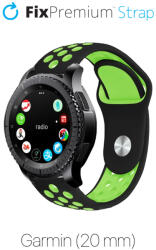 FixPremium - Szilikon sport szíj Garminhoz (20mm), fekete