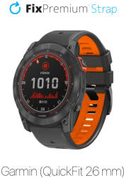 FixPremium - Két színű szilikonszíj Garminhoz (QuickFit 26mm), szürke