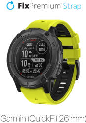 FixPremium - Két színű szilikonszíj Garminhoz (QuickFit 26mm), zöld