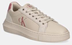 Calvin Klein bőr sportcipő CHUNKY CUPSOLE LTH MG LTH bézs, YW0YW01614 - bézs Női 39