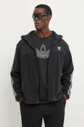 Adidas gyapjú pulóver Fleece Hoodie fekete, nyomott mintás, kapucnis, IZ4802 - fekete L