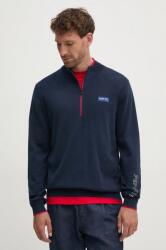 Red Bull Racing x Pepe Jeans pamut pulóver könnyű, sötétkék, félgarbó nyakú, RM700006 - sötétkék M