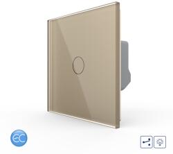 LIVOLO Intrerupator Simplu Cap Scara / Cruce cu Dimmer cu Touch LIVOLO din Sticla - Protocol ZigBee EC - culoare auriu