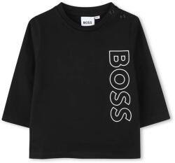 HUGO BOSS baba pamut hosszú ujjú fekete, nyomott mintás, J51293 - fekete 86