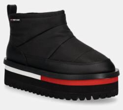 Tommy Jeans hócipő TJW NYLON FLATFORM BOOT WL fekete, EN0EN02689 - fekete Női 37