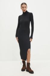 ANSWEAR ruha fekete, midi, testhezálló - fekete S/M - answear - 5 590 Ft