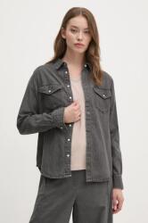 Pepe Jeans farmering REGULAR SHIRT női, galléros, szürke, regular, PL304894XM6 - szürke XS