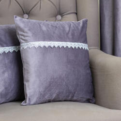 Hiko Set doua perne decorative cu fata detasabila, Hiko COMFY Fantasy catifea gri movuliu (100000221)