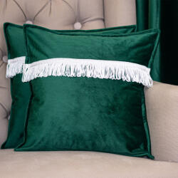Hiko Set 2 perne decorative cu fata detasabila, Hiko COMFY catifea verde smarald cu banda franjuri2x40x40cm (100000235)