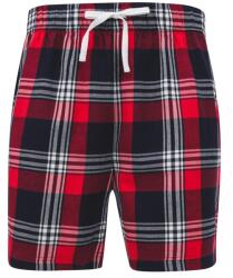 SF (Skinnifit) Férfi flanel pizsama rövidnadrág - Piros / sötétkék | XXL (SF082-1000290934)