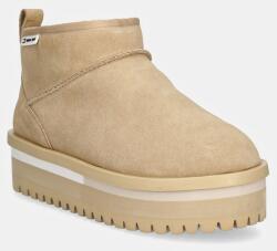 Tommy Jeans velúr hócipő TJW SUEDE FLATFORM BOOT WL bézs, EN0EN02599 - bézs Női 40