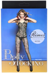  Rimes sűrűn mintázott, vállpántos, alul nyitott cicaruha (Model 7045) - lunaluna