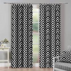 Mondo Italia Függöny szalaggal fekete+fehér, romby