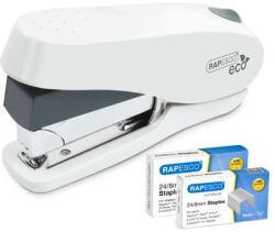 Rapesco Tűzőgép, 24/6-8, 26/6-8, 50 lap, könnyített tűzés, antibakteriális, RAPESCO " ECO Luna Less Effort", fehér (1467) - iroszer24