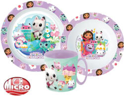 Netflix Gabi babaháza étkészlet, micro műanyag szett 350 ml-es bögrével