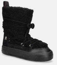 Tommy Hilfiger hócipő LACE-UP FAUX SHEARLING SNOWBOOT - fekete Női 39