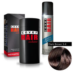 Cover Hair Volume hajdúsító, 30 g, sötétbarna + kötést erősítő spray - hajpatika