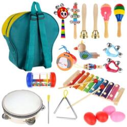 Kruzzel Set jucarii muzicale lemn, 24 piese Kruzzel, rucsac inclus