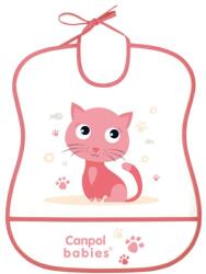 Canpol babies Пластмасов лигавник Canpol - Happy Animals, 6+ m, Коте (2/919_pin)