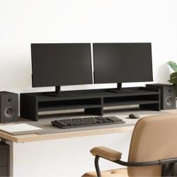 vidaXL fekete szerelt fa monitorállvány 100 x 24 x 16 cm (854725)