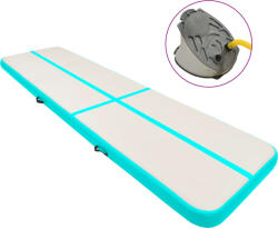 vidaXL zöld PVC felfújható tornamatrac pumpával 700 x 100 x 20 cm (92690)