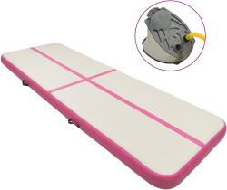 vidaXL rózsaszín PVC felfújható tornamatrac pumpával 300 x 100 x 15 cm (92658)