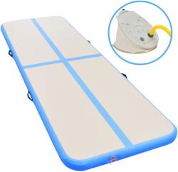 vidaXL kék PVC felfújható tornaszőnyeg pumpával 400 x 100 x 10 cm (91916)