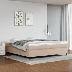 vidaXL cappuccino színű műbőr rugós ágy matraccal 200 x 200 cm (3144631)