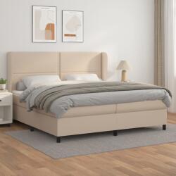 vidaXL cappuccino színű műbőr rugós ágy matraccal 200 x 200 cm (3128996)