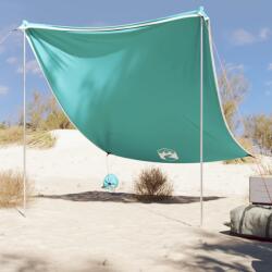 vidaXL zöld strandnapernyő homokrögzítőkkel 214 x 236 cm (4008642)