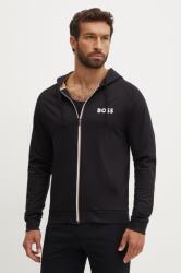 HUGO BOSS hanorac lounge din bumbac culoarea negru, cu glugă, cu imprimeu, 50521773 9BYH-BLM023_99X