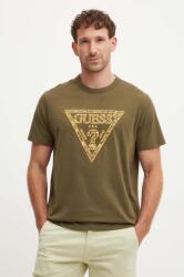 Guess tricou din bumbac barbati, culoarea verde, cu imprimeu, M4YI26 K8FQ4 9BYH-TSM062_87X