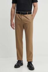 HUGO BOSS pantaloni de lana culoarea bej, drept, 50521637 9BYH-SPM01D_80X