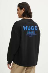 Hugo Blue hanorac de bumbac barbati, culoarea bej, cu imprimeu, 50510732 PPYH-BLM0FK_99X