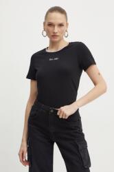 Guess tricou din bumbac TWEED femei, culoarea negru, W4YI27 I3Z14 9BYH-TSD059_99X (W4YI27.I3Z14)