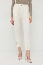 Guess pantaloni femei, culoarea bej, fason chinos, high waist PPYX-SJD00P_01X