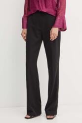 Guess pantaloni CARLA femei, culoarea negru, drept, high waist, W4YB30 WFWX2 9BYH-SPD04A_99X