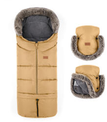 PETITEMARS PETITE&MARS Téli szett Arctic 4in1 bundazsák + kézmelegítő kesztyű babakocsira Furry Elegant Caramel