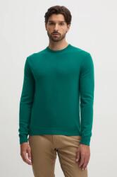 Benetton gyapjú pulóver könnyű, férfi, zöld, 1002U1G34 - zöld L
