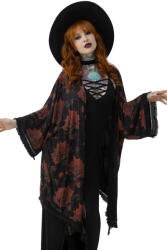 KILLSTAR Cardigan femei KILLSTAR - Kimono Blood Rose - Negru/Roșu - KSRA011490