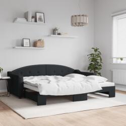 vidaXL fekete kihúzható szövet heverő 90x200 cm (3197532)