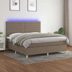 vidaXL tópszínű szövet rugós és LED-es ágy matraccal 160x200 cm (3135529)