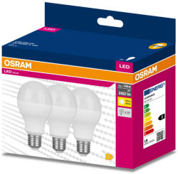 OSRAM 3PAK LED izzó E27 A60 19W = 150W 2452lm 3000K meleg 200° OSRAM ÉRTÉK (4058075634398)