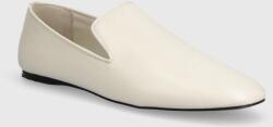 Calvin Klein bőr mokaszin LOAFER LEATHER bézs, női, lapos talpú, HW0HW02129 - bézs Női 41